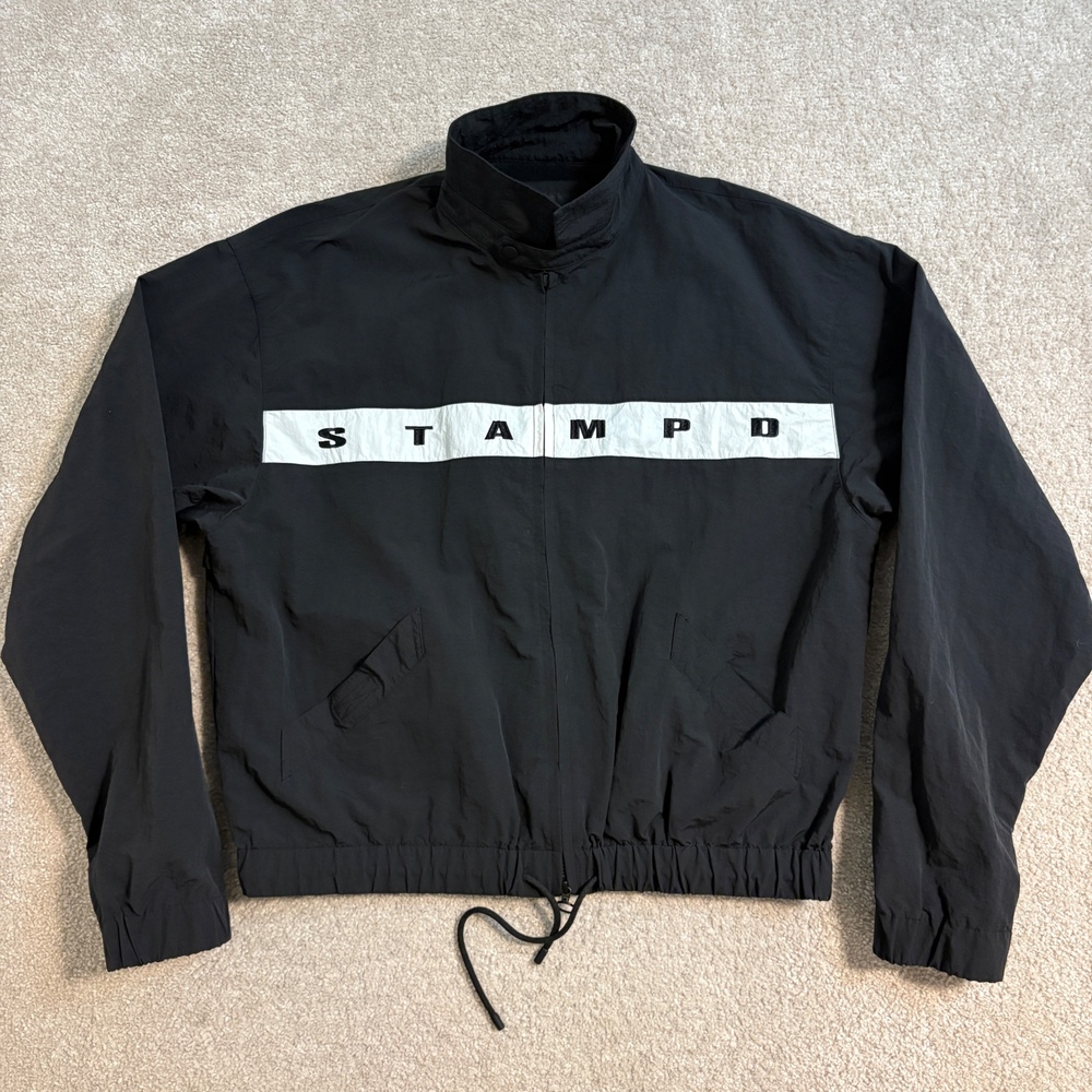 STAMPD Sail Jacket Full Zip Lightweight Windbreaker Black Mens Size‎ XL